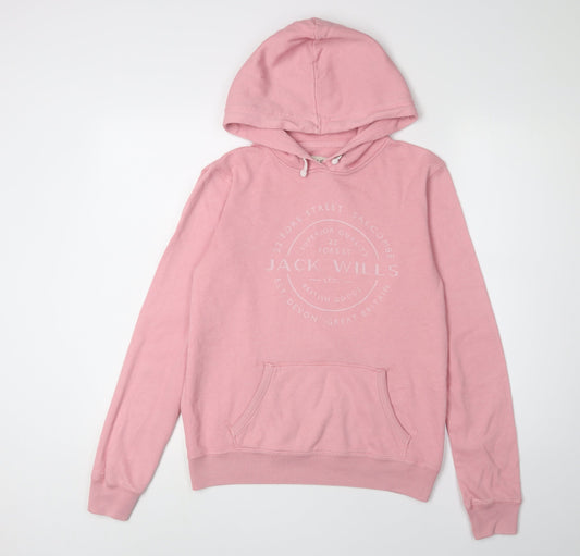 Womens UK Size 8 Jack Wills Pink Pullover Hoodie