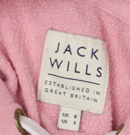 Womens UK Size 8 Jack Wills Pink Pullover Hoodie