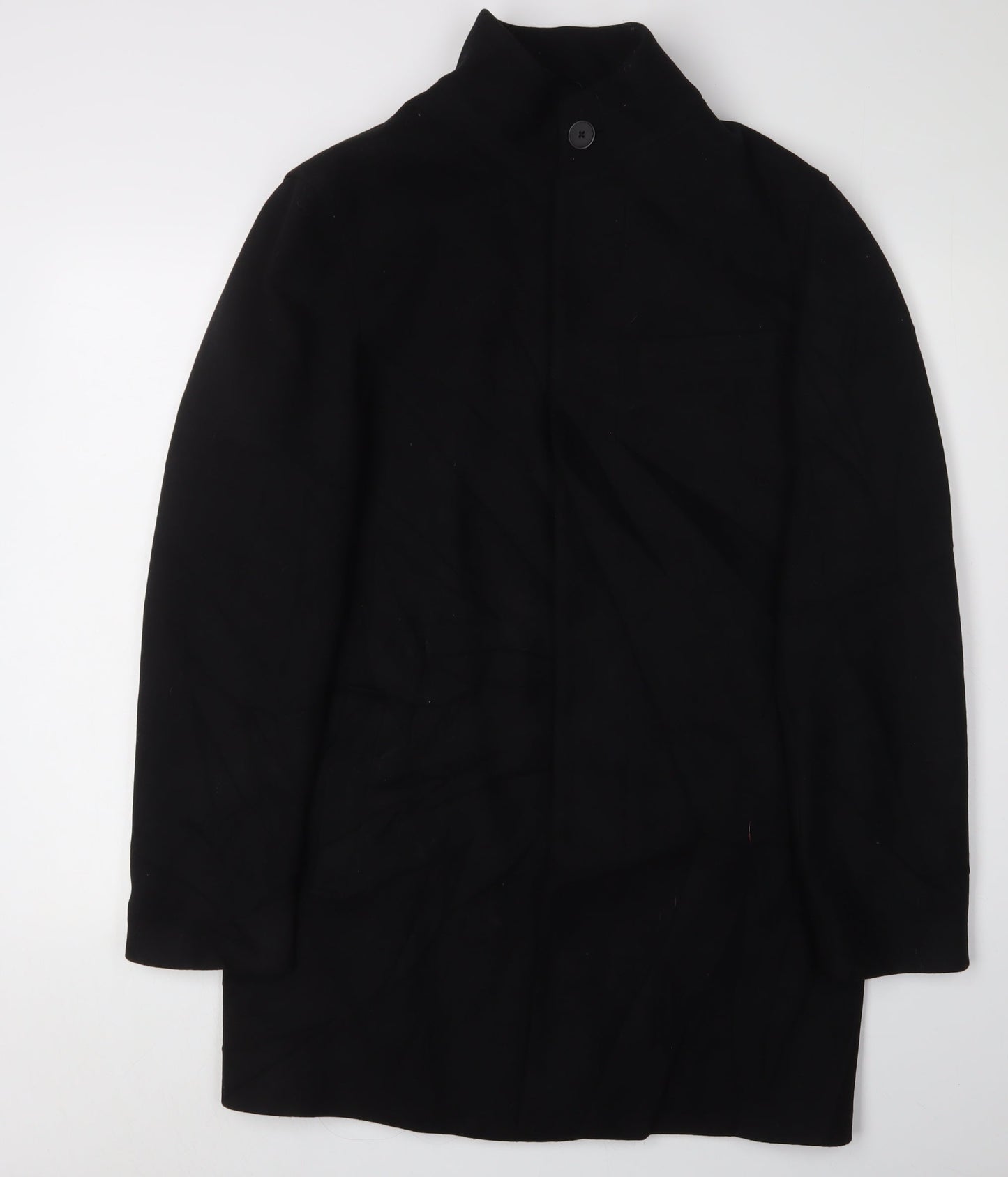 Mens UK Size S Marks and Spencer Black Overcoat
