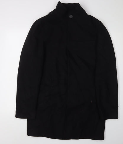Mens UK Size S Marks and Spencer Black Overcoat