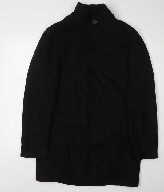 Mens UK Size S Marks and Spencer Black Overcoat