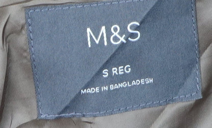Mens UK Size S Marks and Spencer Black Overcoat