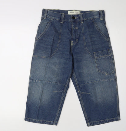 George Men's Blue Cargo Shorts - M, Cotton, Casual