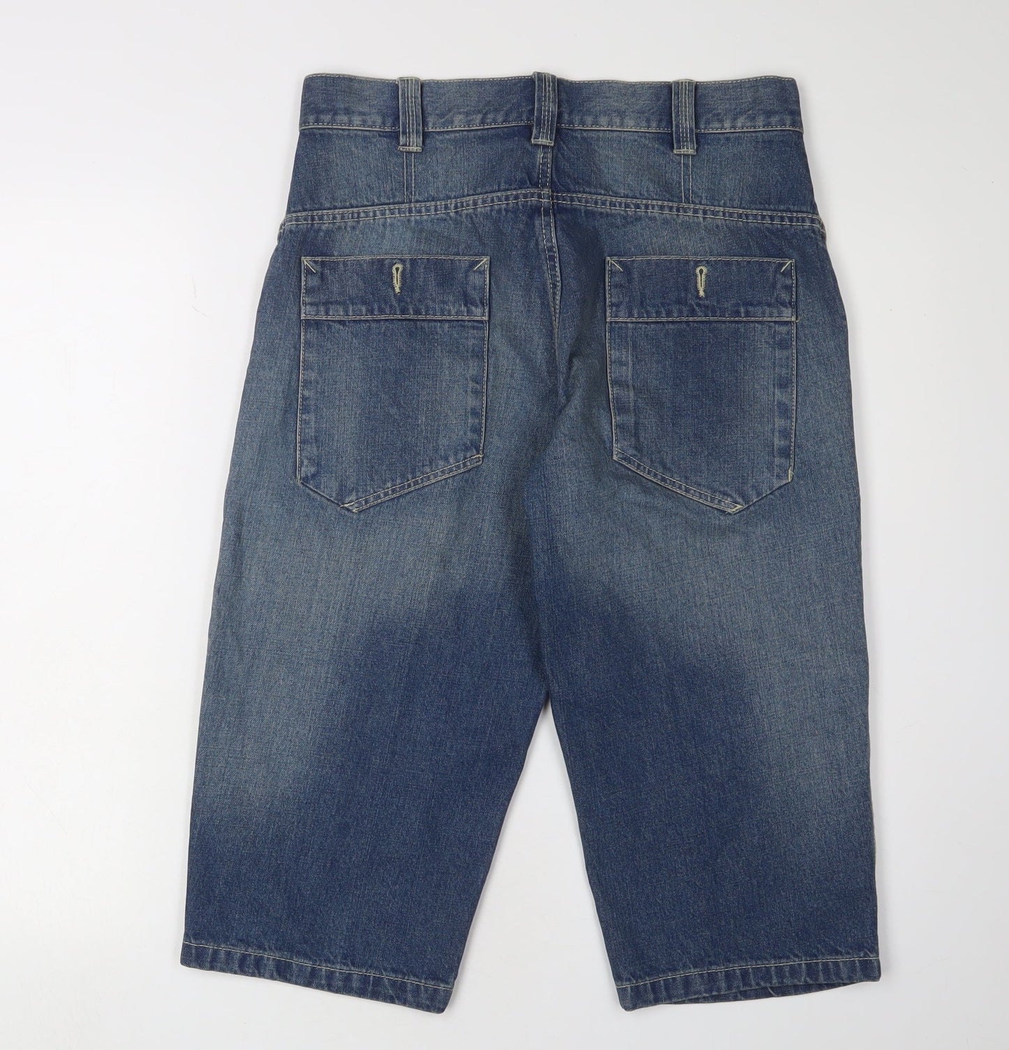 George Men's Blue Cargo Shorts - M, Cotton, Casual