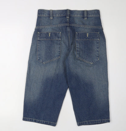 George Men's Blue Cargo Shorts - M, Cotton, Casual