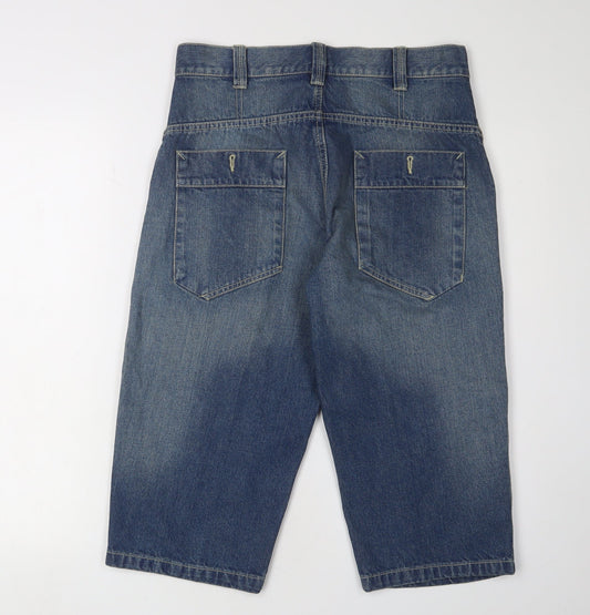 George Men's Blue Cargo Shorts - M, Cotton, Casual