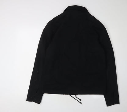 Topman Men's Black Button-Up Shirt M Cotton