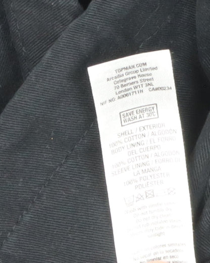 Topman Men's Black Button-Up Shirt M Cotton