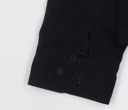 Topman Men's Black Button-Up Shirt M Cotton
