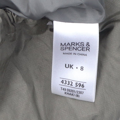 Womens UK Size 8 Marks and Spencer Green Parka Coat