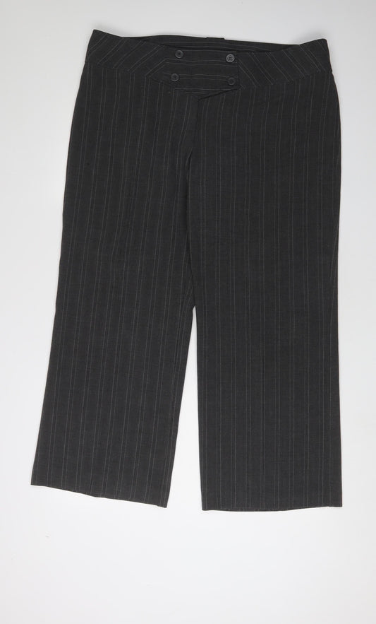 Womens UK Size 18 Marks and Spencer Classic Fit Dress Pants Grey Trousers
