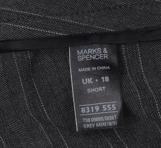Womens UK Size 18 Marks and Spencer Classic Fit Dress Pants Grey Trousers