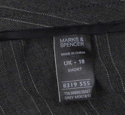 Womens UK Size 18 Marks and Spencer Classic Fit Dress Pants Grey Trousers