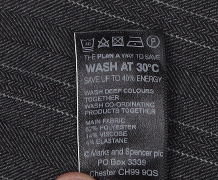 Womens UK Size 18 Marks and Spencer Classic Fit Dress Pants Grey Trousers