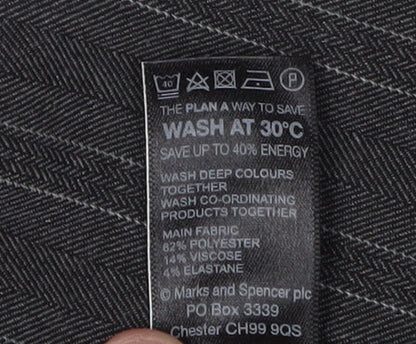 Womens UK Size 18 Marks and Spencer Classic Fit Dress Pants Grey Trousers