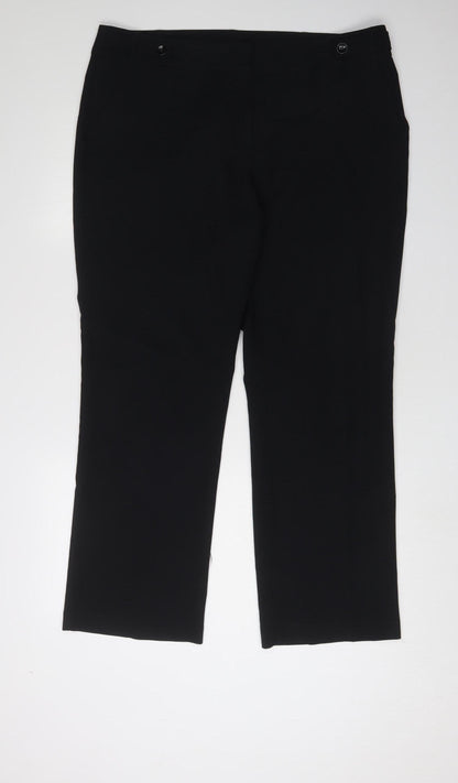 Womens UK Size 16 Dorothy Perkins Regular Fit Dress Pants Black Trousers