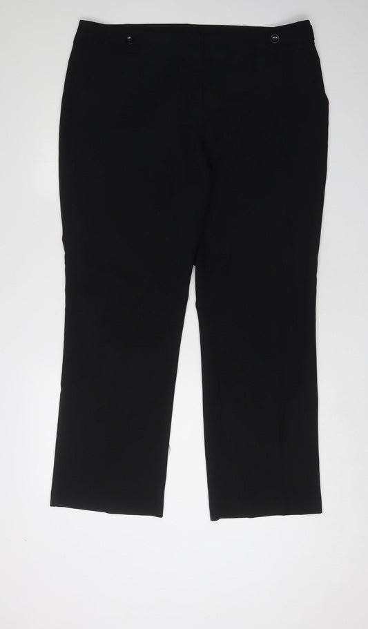Womens UK Size 16 Dorothy Perkins Regular Fit Dress Pants Black Trousers