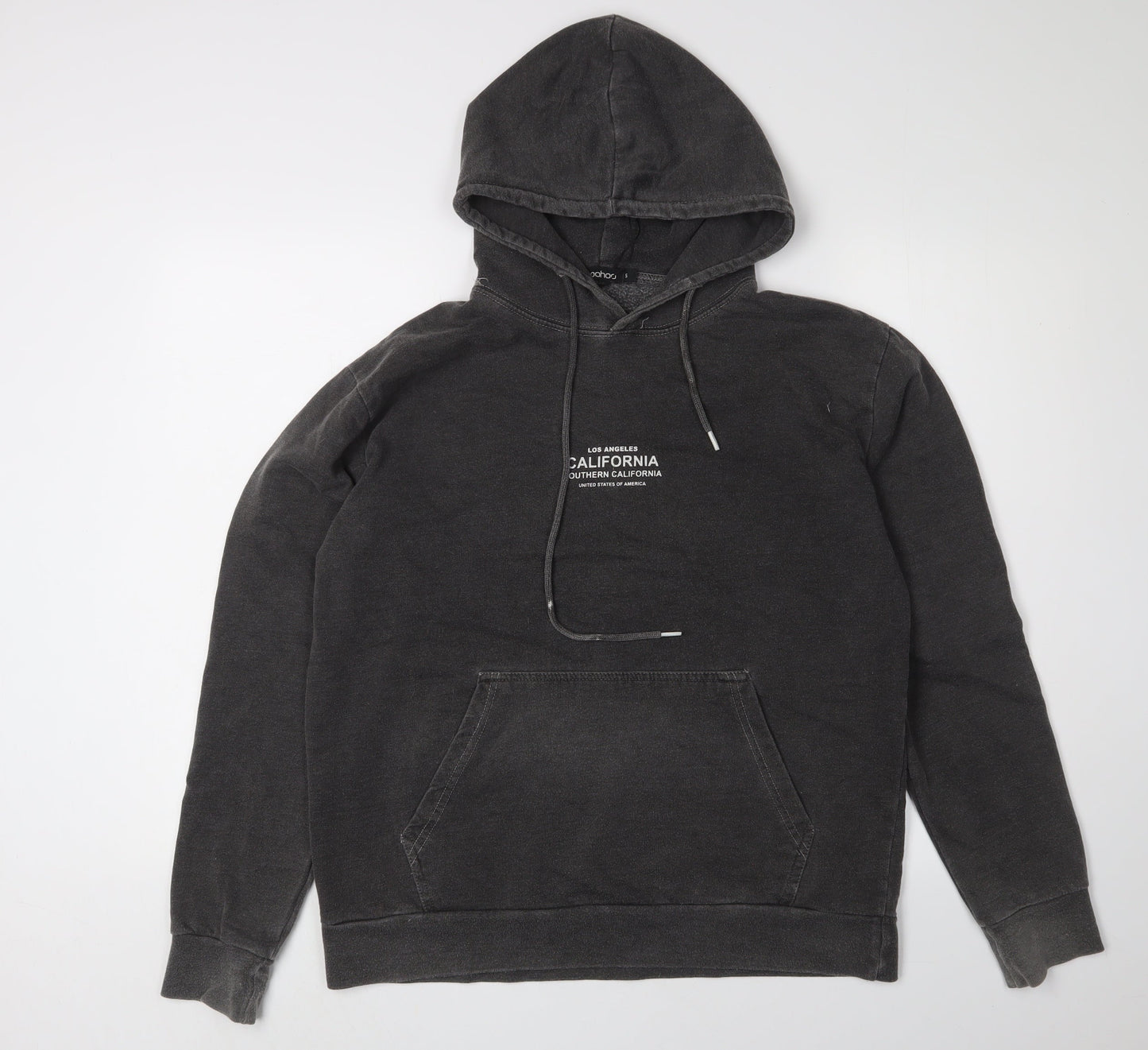 Mens UK Size S Boohoo Black Pullover Hoodie