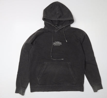 Mens UK Size S Boohoo Black Pullover Hoodie