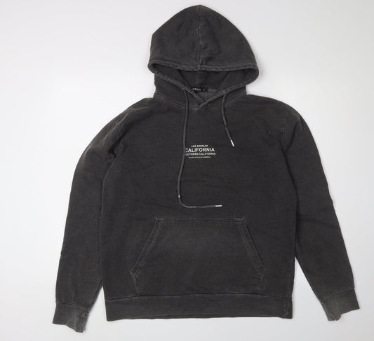 Mens UK Size S Boohoo Black Pullover Hoodie