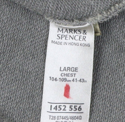 Mens UK Size L Marks and Spencer Green Pullover Sweatshirt