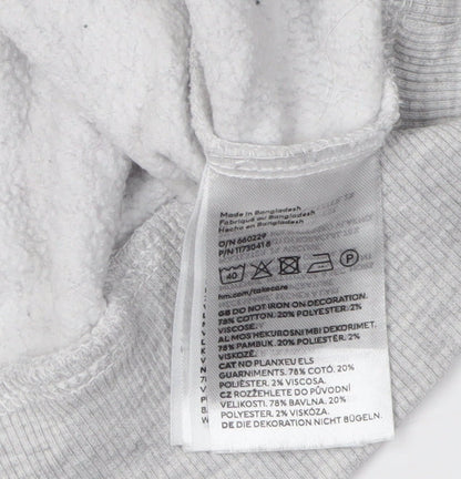 H&M Grey Unisex Hoodie, Size 12, Casual Style