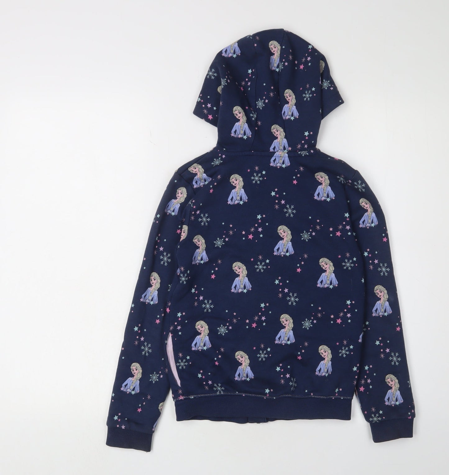 Marks and Spencer Girls Frozen Hoodie 8-9 Years Blue Full Zip