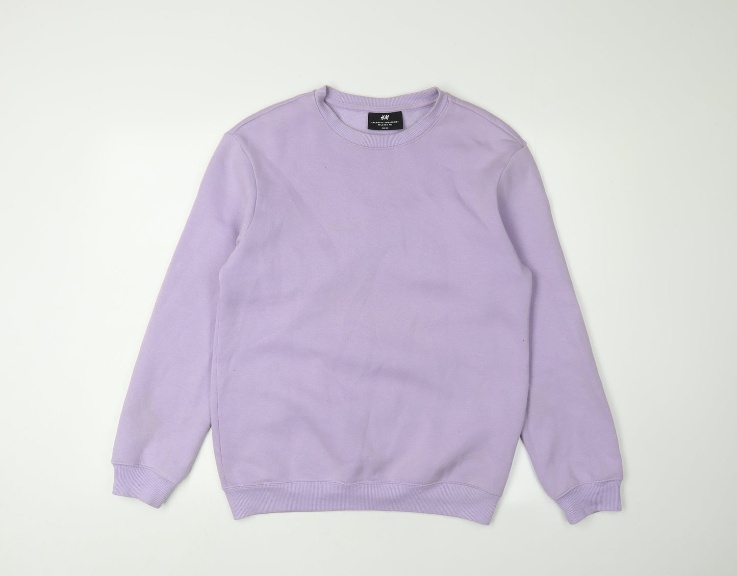 Unisex Adults UK Size XS H&M Purple Pullover Sweatshirt
