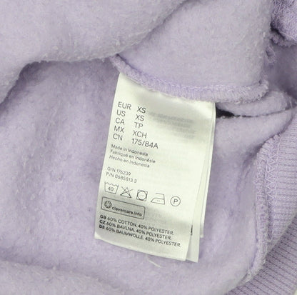 Unisex Adults UK Size XS H&M Purple Pullover Sweatshirt