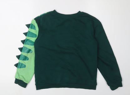 H&M Boys Green Dinosaur Crew Neck Sweatshirt 10-11Y
