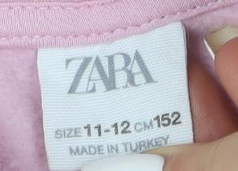 Zara Girls Pink Hoodie 11-12 Years Pullover Soft Cotton Blend