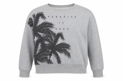 MNG Collection Women's Grey Graphic Pullover Sweatshirt M
