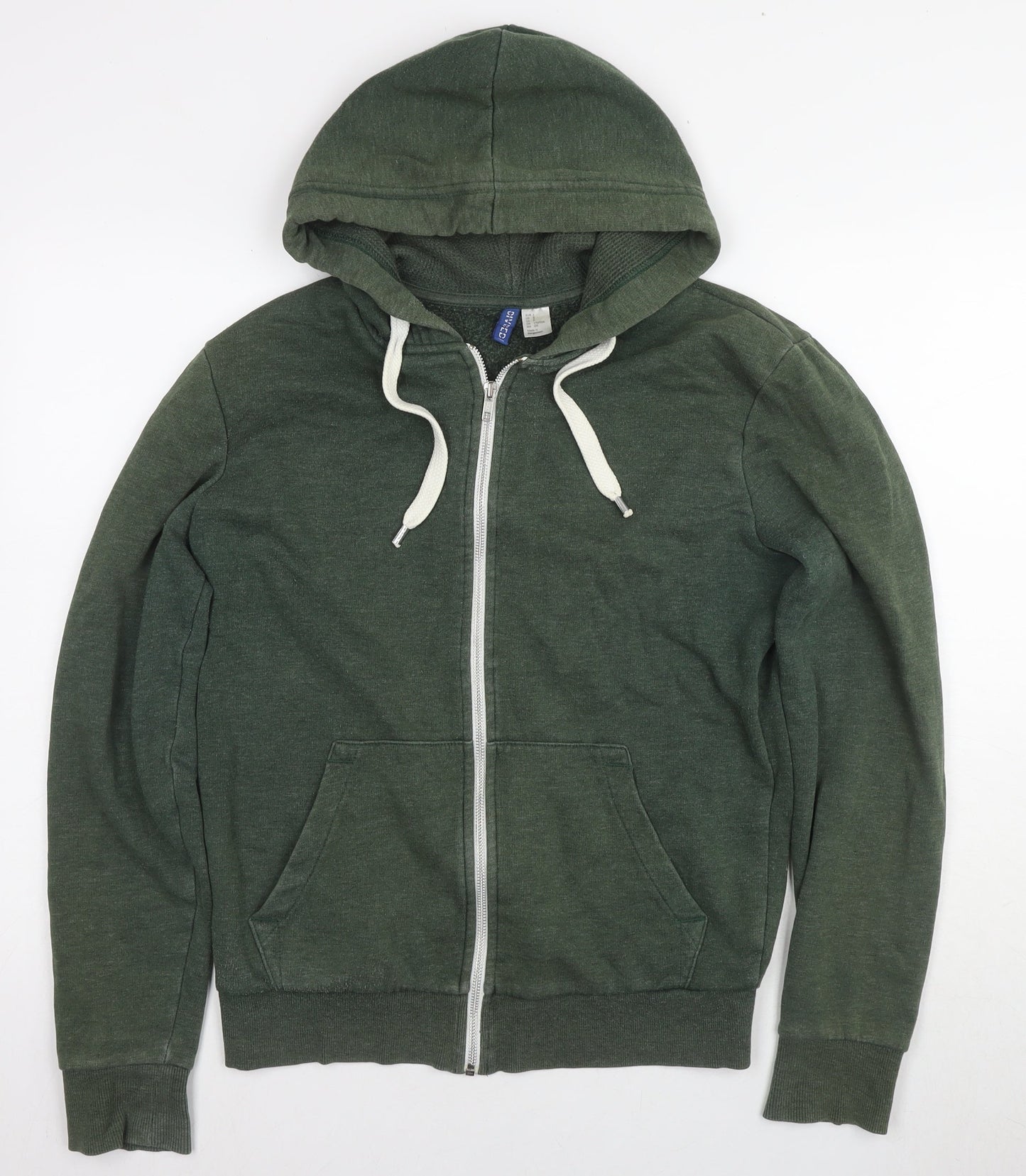 Unisex Adults UK Size S Divided Green Full Zip Hoodie