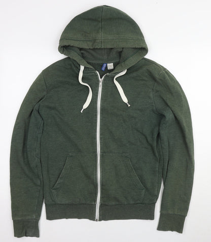 Unisex Adults UK Size S Divided Green Full Zip Hoodie