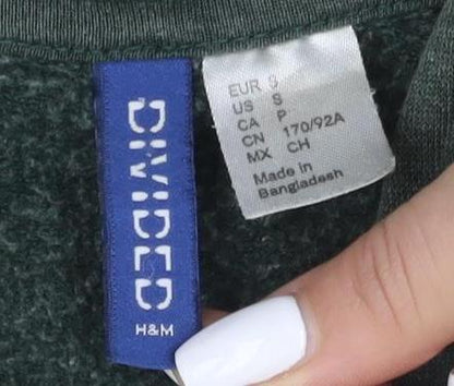 Unisex Adults UK Size S Divided Green Full Zip Hoodie