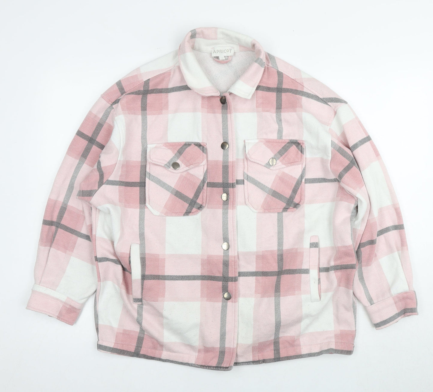 Apricot Women's Pink Check Basic Jacket, L, Flannel
