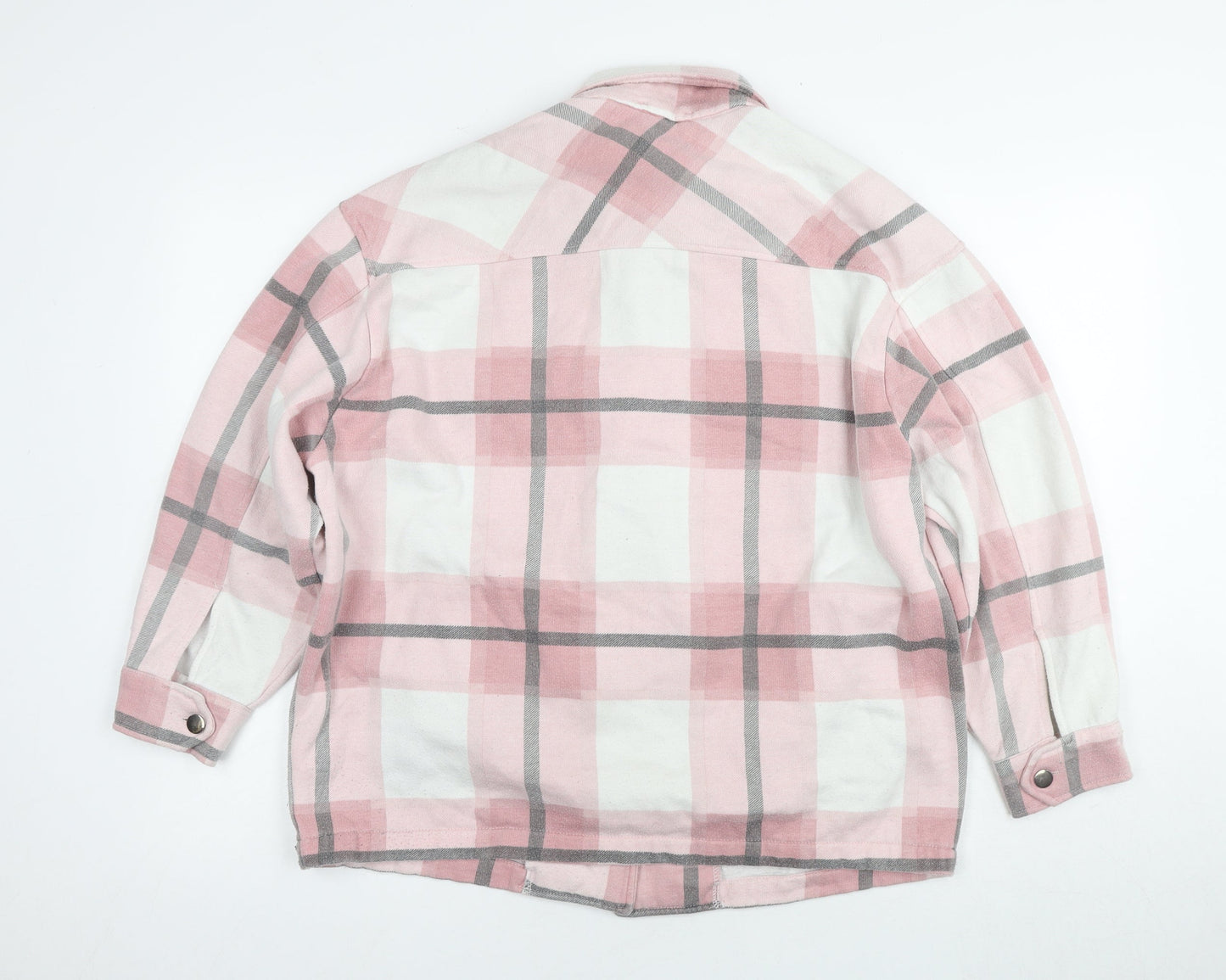 Apricot Women's Pink Check Basic Jacket, L, Flannel