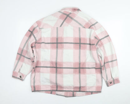 Apricot Women's Pink Check Basic Jacket, L, Flannel