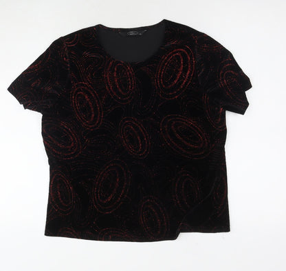 Womens UK Size 14 BM Black Basic T-Shirt