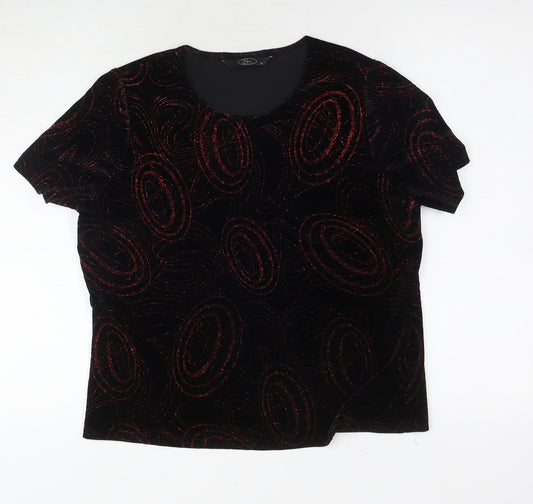 Womens UK Size 14 BM Black Basic T-Shirt