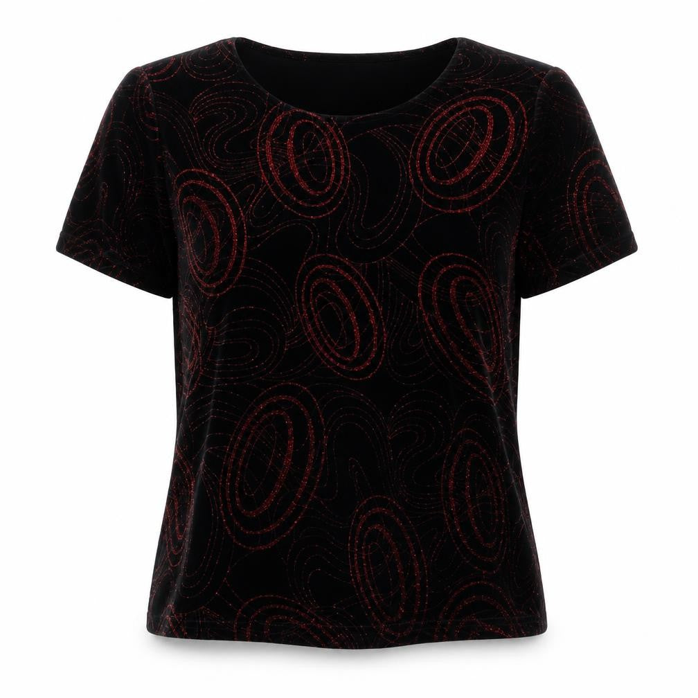 Bonmarché Women's Black Glitter T-Shirt Size 14