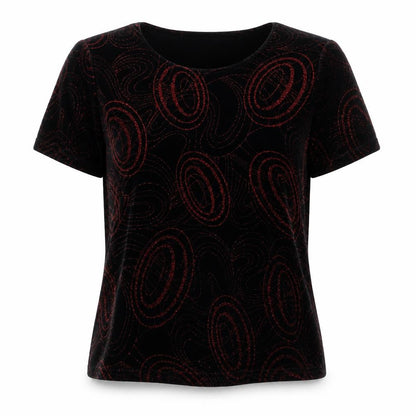 Bonmarché Women's Black Glitter T-Shirt Size 14