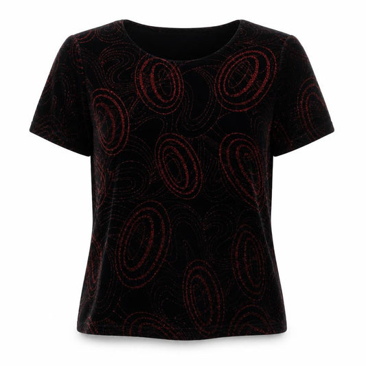 Bonmarché Women's Black Glitter T-Shirt Size 14