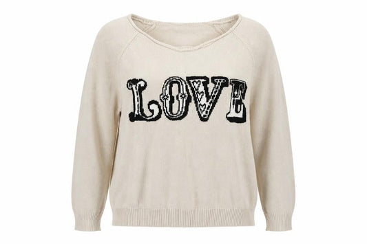 Front view of Miss Selfridge Women's Beige jumper, size 12