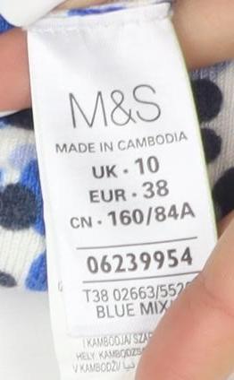 Womens UK Size 10 Marks and Spencer Blue  T-Shirt