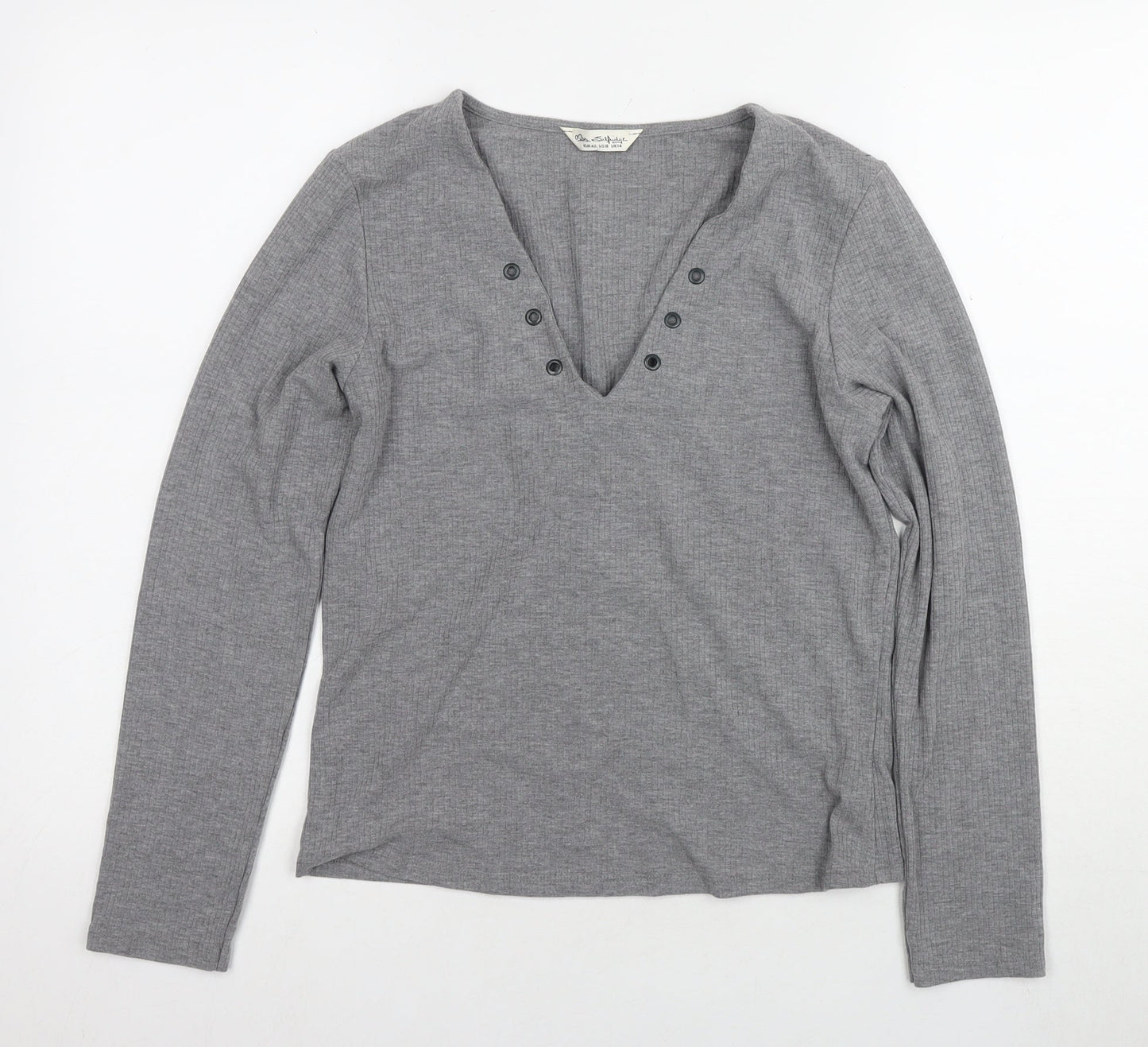Womens UK Size 14 Marks and Spencer Grey Basic Blouse