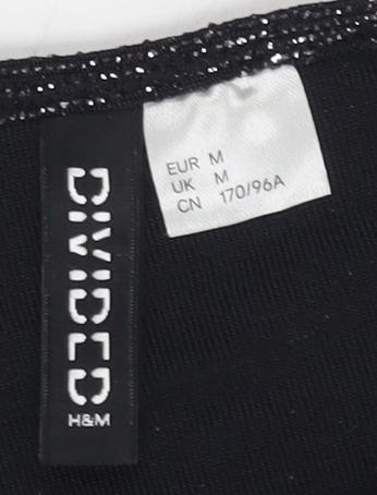 H&M Women's Black Geometric Bodysuit M Party