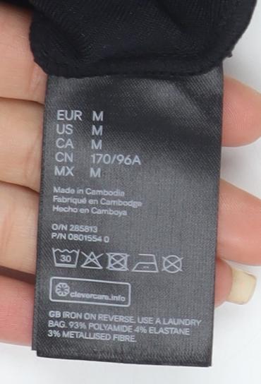 H&M Women's Black Geometric Bodysuit M Party