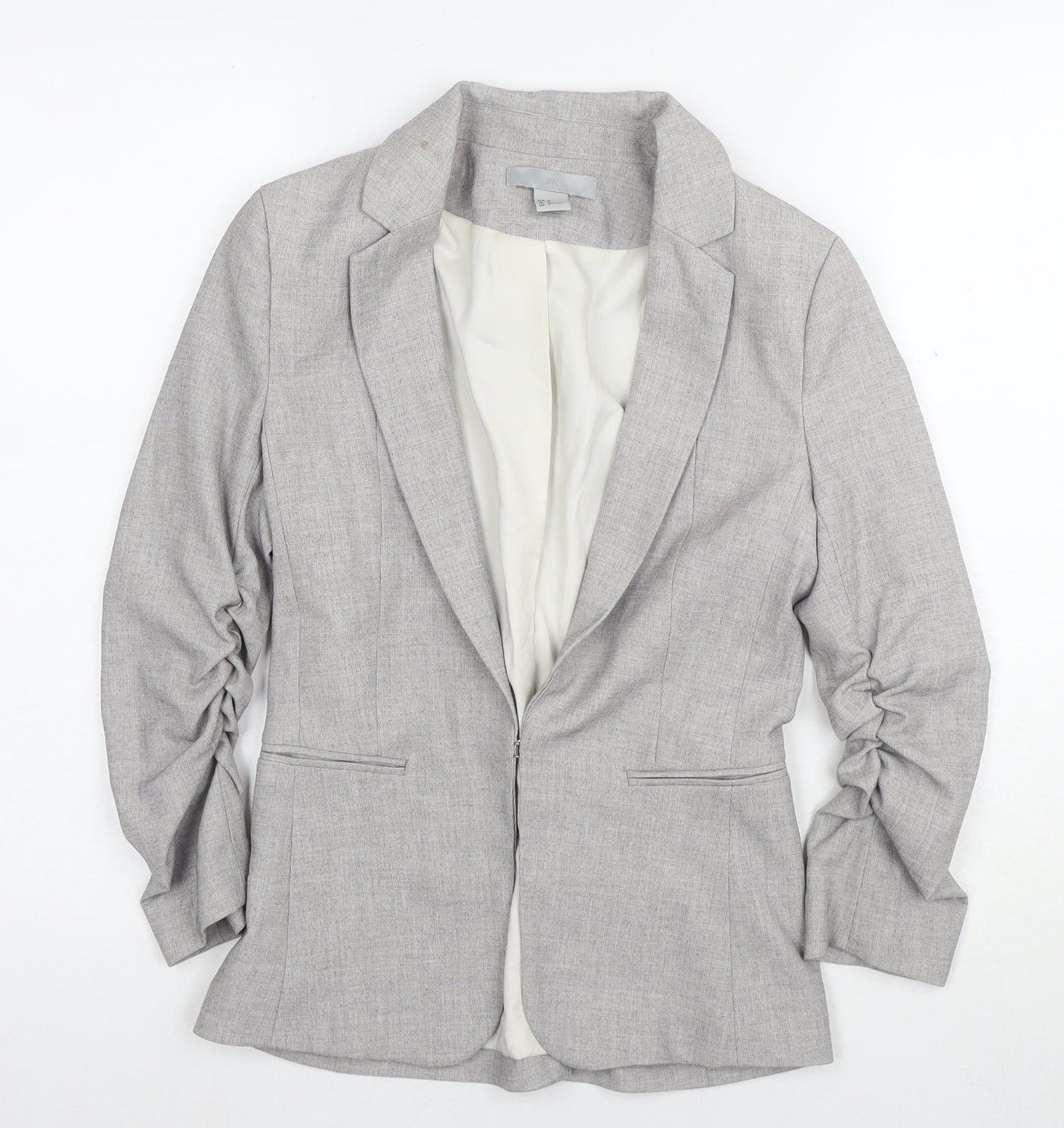 Womens UK Size 4 H&M Grey Basic Jacket