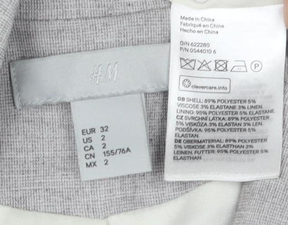 Womens UK Size 4 H&M Grey Basic Jacket